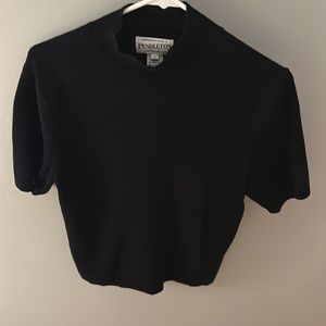 Pendleton black wool short sleeve sweater